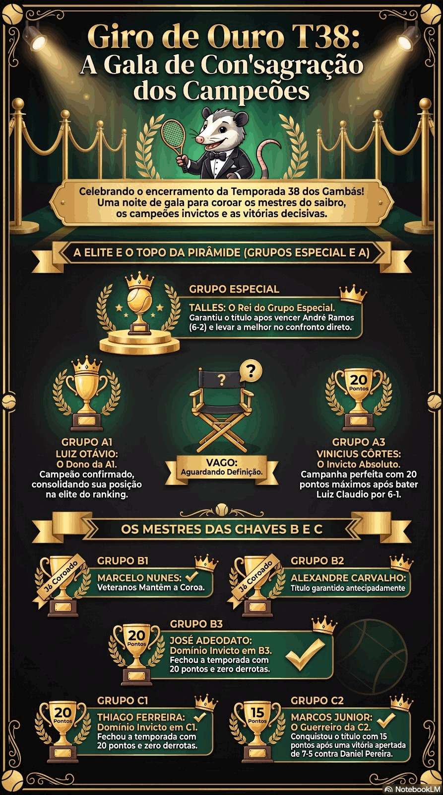 Giro de Ouro T38 - A gala de consagração dos campeões