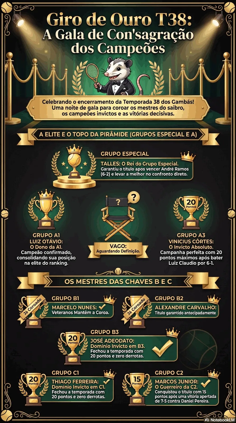 Giro de Ouro T38 - A gala de consagração dos campeões