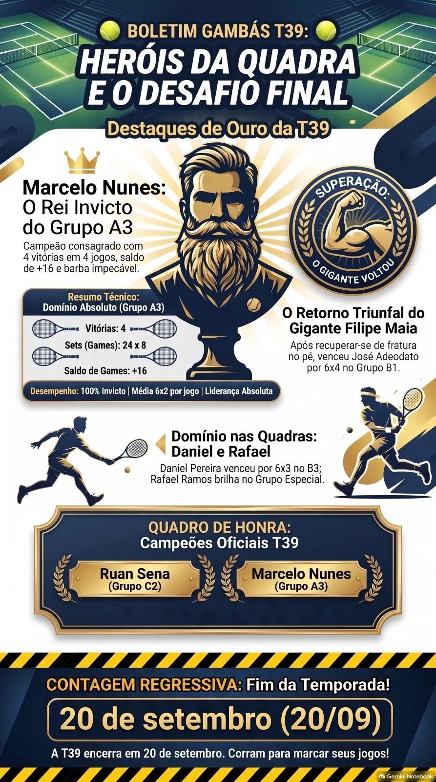 Boletim Gambás T39: Heróis da quadra e desafio final